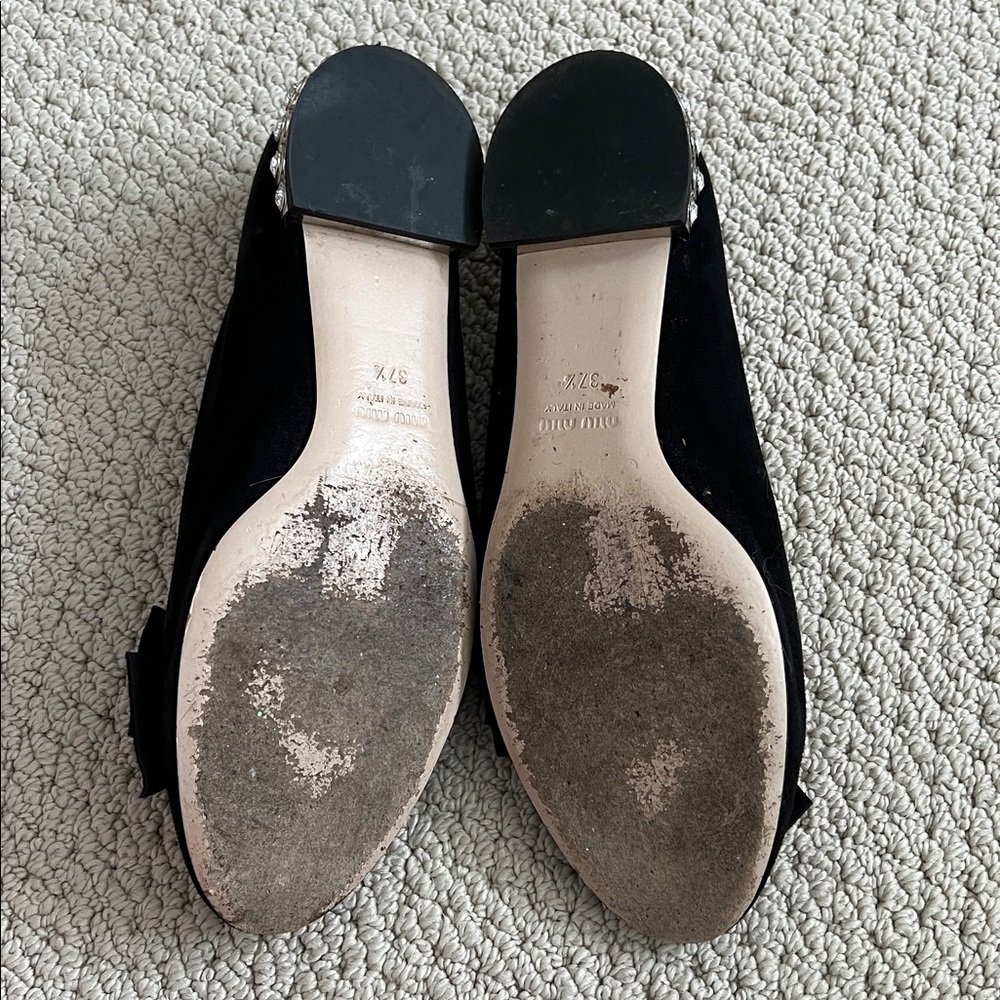 Miu Miu Velvet Bow Flats - Picture 6 of 6
